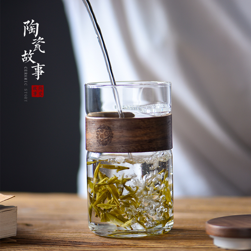 茶杯-玻璃泡茶杯-木璃月牙杯