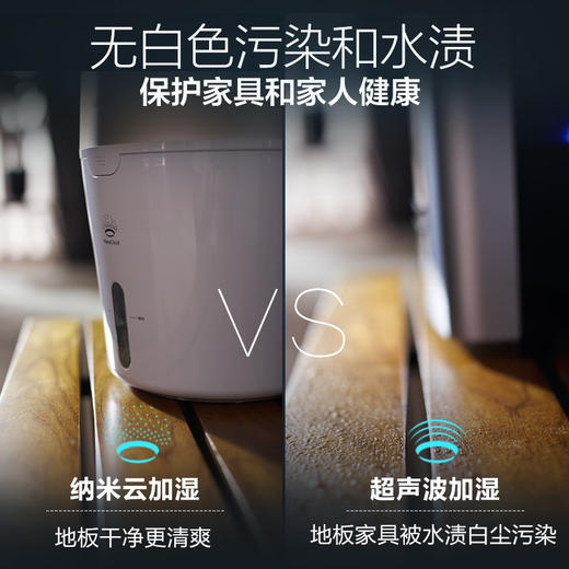 飞利浦（PHILIPS）京品家电加湿器 轻音便捷 湿度数显 纳米无雾恒湿 静音母婴卧室两用空气加湿器 HU4816/00 商品图2