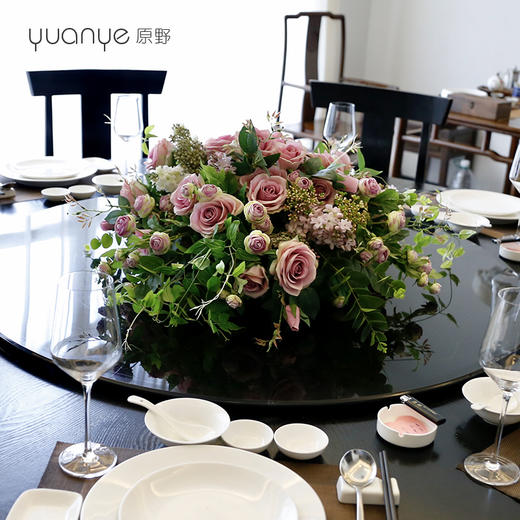餐桌花新中式欧式美式桌面餐厅仿真花假花酒店大圆桌中间高档现代 商品图2