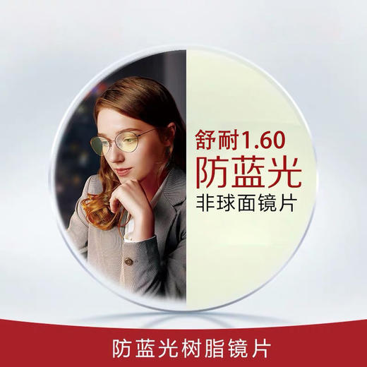 舒耐镜片1.60非球面近视轻薄防蓝光镜片眼镜 2片（1副）不含镜架 商品图0