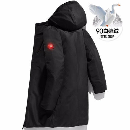 Supield素湃黑科技温控智能加热羽绒服男充电鹅绒服中长保暖外套 商品图4