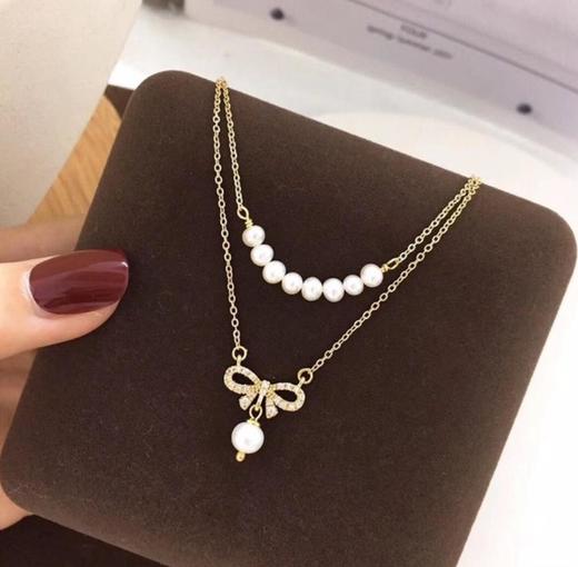 【美妆饰品】双层蝴蝶结项链 商品图0