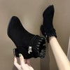 WN-3020秋冬新款欧美站蕾丝靴口圆头粗跟时尚短靴 XCX 商品缩略图3