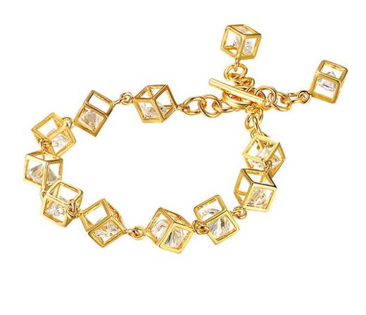 【k金手链】韩版仿黄金手链女 轻奢时尚幸福魔方手饰手链 商品图0