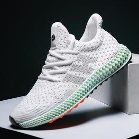 【羽毛球鞋】。春季男鞋男飞织网布鞋透气椰子鞋休闲运动慢跑运动鞋