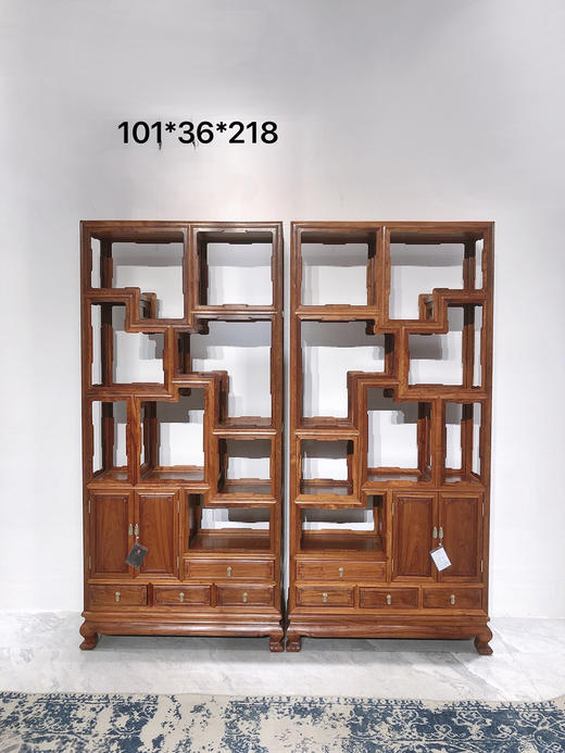 红桥红  家具严选  缅甸花梨(大果紫檀）  【多宝阁】 商品图0