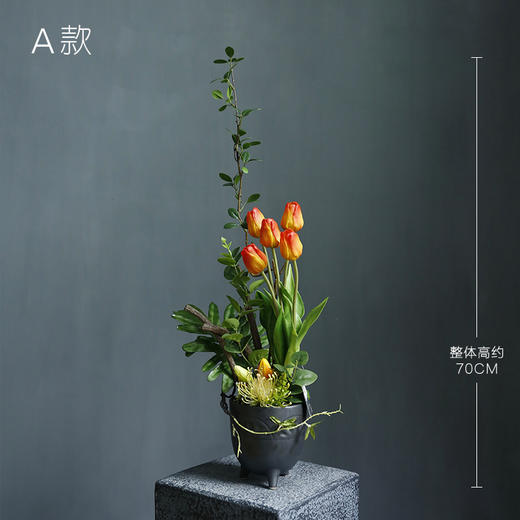 新中式禅意仿真花摆件餐桌茶几花艺摆设装饰绢花室内客厅高档假花 商品图0