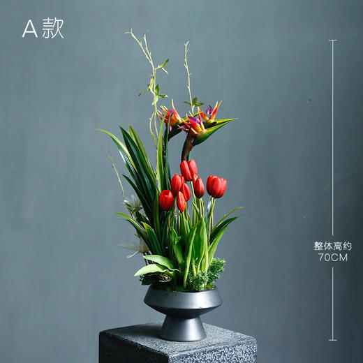 新中式禅意仿真花摆件餐桌茶几花艺摆设装饰假花室内客厅高档绢花 商品图0