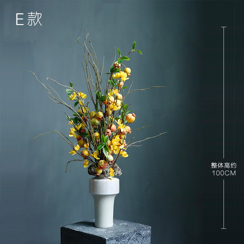 新中式自然仿真花摆件高档餐桌茶几花艺摆设装饰绢花室内客厅假花