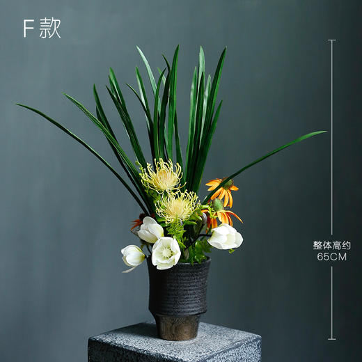 新中式禅意仿真花摆件餐桌茶几花艺假花室内客厅高档摆设装饰绢花 商品图0