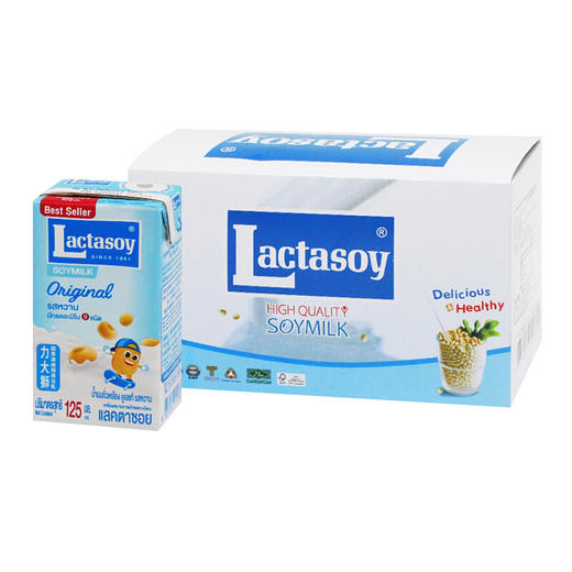 力大狮原味豆奶  125ml*6盒 泰国进口 营养早餐 豆奶 Lactasoy 巧克力味 商品图0