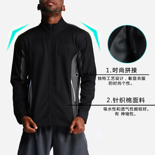 运动外套男户外跑步运动服饰长袖休闲健身外套 商品图2