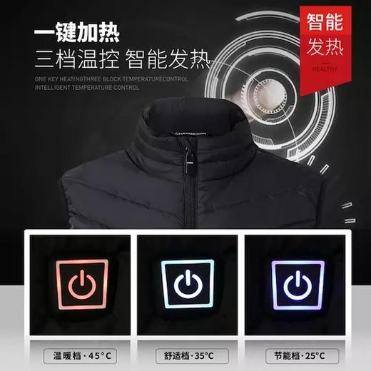 【欧盟CE认证 发热专利一分钟速热】男女无袖智能发热背心USB充电加热保暖马甲 商品图2