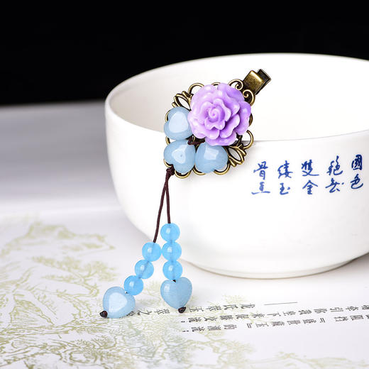 CZYH-民族风饰品粉晶古典丸子头饰发卡淑女顶夹边夹 商品图3