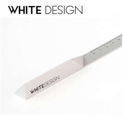「WHITE DESIGN 建筑感直尺」设计师方块金属尺子 创意格尺 办公文具 商品图1