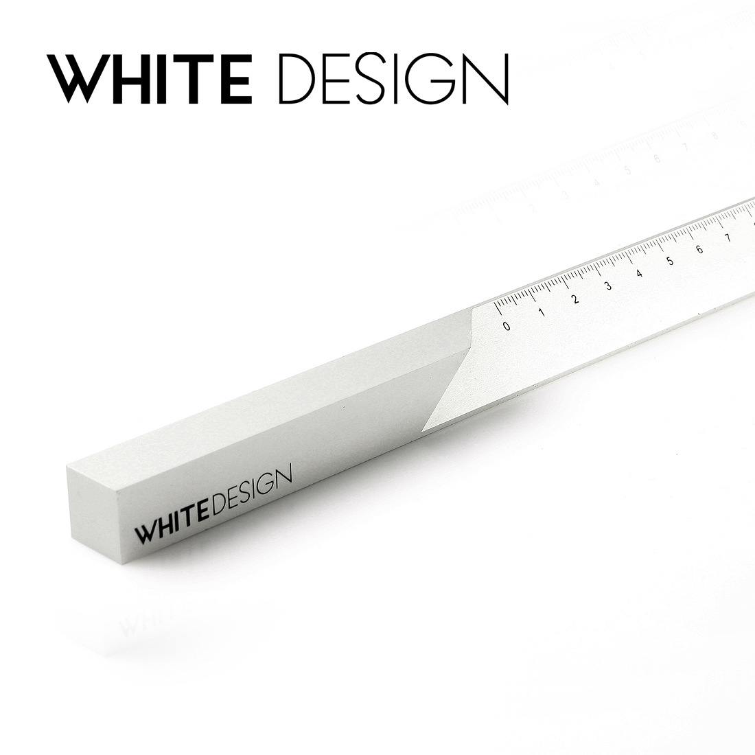 「WHITE DESIGN 建筑感直尺」设计师方块金属尺子 创意格尺 办公文具