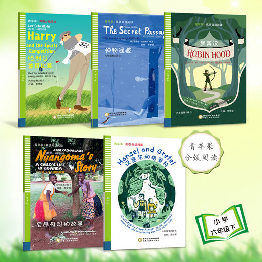 六年级下册全5本 套装 青苹果英语分级阅读 哈利与体育比赛等 商品图0