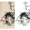 田世光工笔竖幅花鸟白描底稿-花鸟-SG15 商品缩略图0