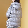 洛诗琳2019年冬季新品未来科技感金属银撞色连帽短款羽绒服 商品缩略图2