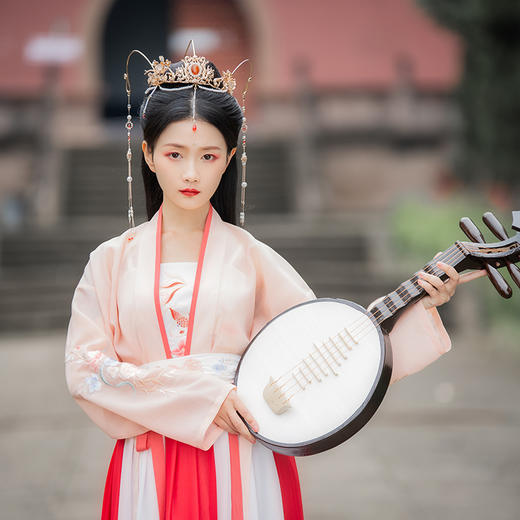 重回汉唐洛曲原创汉服女款中国风对襟短褙子齐腰襦裙破裙套装秋季 商品图2