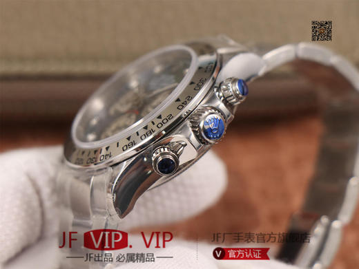 JH出品，最新定制升级版本，劳力士Rolex超级宇宙计时迪通拿升级版本 ，升级圈口角度与字体大小字体颜色银灰色更明显与原版一致，字面钉更光亮 夜光更强发光时间更久 商品图4