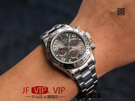 JH出品，最新定制升级版本，劳力士Rolex超级宇宙计时迪通拿升级版本 ，升级圈口角度与字体大小字体颜色银灰色更明显与原版一致，字面钉更光亮 商品图9