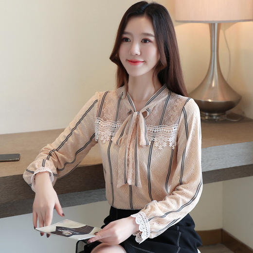 LRYY-8568秋冬新款长袖加绒加厚蕾丝衫 XCX 商品图3