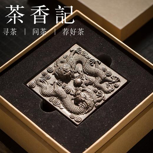 茶香记 紫铜雕刻 双龙印泥盒 文房用具 文案佳品 双龙戏珠 大气精致 商品图4
