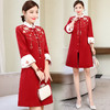 GZM-qyy9097冬季新款夹棉中国风刺绣立领大衣毛呢外套汉服复古民族风女装 商品缩略图3
