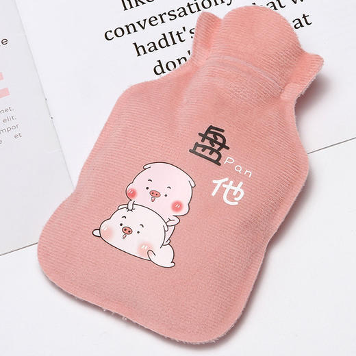 冬季绒布热水袋 款式随机 卡通可爱 注水 暖手宝 防爆 暖宝宝 暖水袋珍珠奶茶 包邮 商品图0