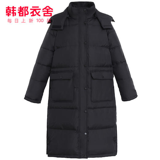 韩都衣舍2019冬季新款韩版女装直筒连帽中长款羽绒服女NH1588煜 商品图4