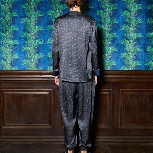 「宇宙游园」/THE FABRIC UNION 男士真丝印花长袖睡衣套装 "仙岛飞行记" 商品图2