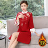 GZM-qyy9097冬季新款夹棉中国风刺绣立领大衣毛呢外套汉服复古民族风女装 商品缩略图1