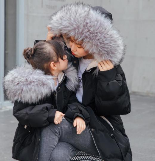 【棉衣】。中长款棉服母女装韩版宽松显瘦加厚棉衣外套亲子装 商品图1