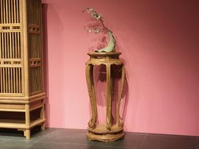 红桥红  家具严选  缅甸花梨(大果紫檀）  【鱼门洞带台座梅花式香几】