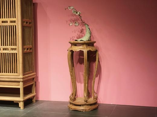 红桥红  家具严选  缅甸花梨(大果紫檀）  【鱼门洞带台座梅花式香几】 商品图0