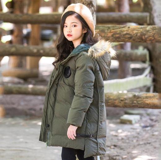 【女童】。.女童棉衣冬装潮中大童毛领加厚韩版棉服保暖童装外套 商品图0