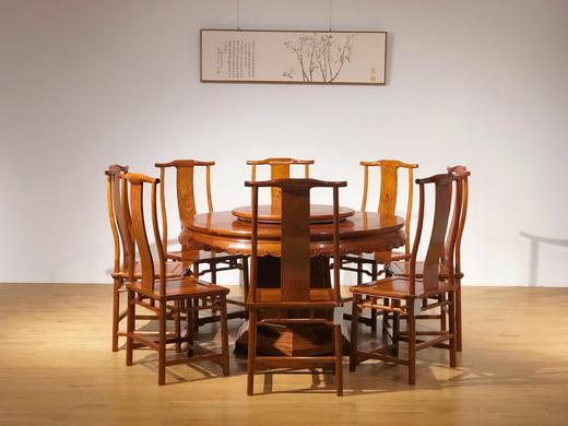 红桥红 家具严选  缅甸花梨(大果紫檀）  【138cm圆餐桌十件套】 商品图0