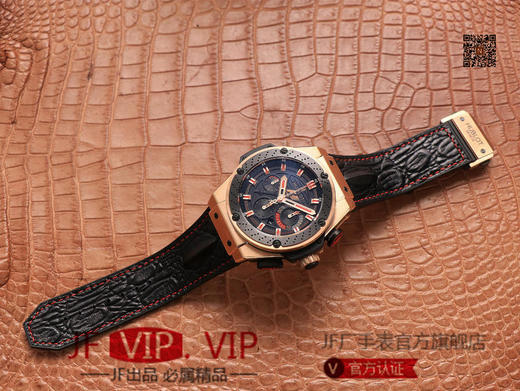 HB宇舶法拉利F1 玫瑰金款，表圈直径46mm，表壳直径52mm，前后蓝宝石镜面，克隆4100机芯（同步原装计时功能） 超复杂制作工艺 商品图9