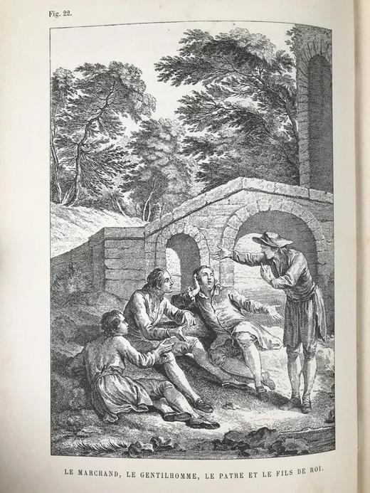 【法语】法式装帧 约19世纪末 拉封丹寓言 65幅精美版画插图 漆布精装16开 商品图9