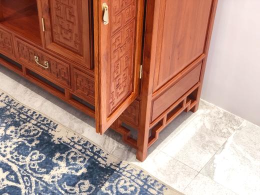 红桥红  家具严选  缅甸花梨(大果紫檀）  【夔龙纹博古架两件套】 商品图8