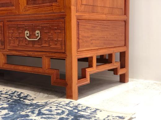 红桥红  家具严选  缅甸花梨(大果紫檀）  【夔龙纹博古架两件套】 商品图9