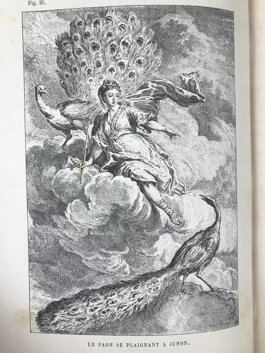 【法语】法式装帧 约19世纪末 拉封丹寓言 65幅精美版画插图 漆布精装16开 商品图6