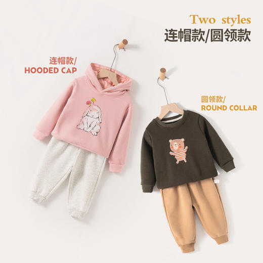fx-咕噜日记冬季加绒款卫衣套装QZTZ906 商品图2