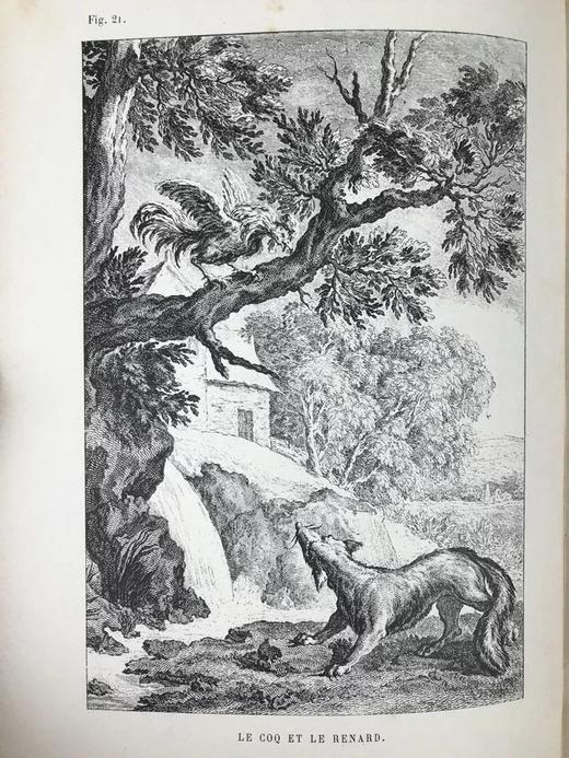【法语】法式装帧 约19世纪末 拉封丹寓言 65幅精美版画插图 漆布精装16开 商品图10