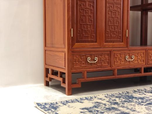 红桥红  家具严选  缅甸花梨(大果紫檀）  【夔龙纹博古架两件套】 商品图2