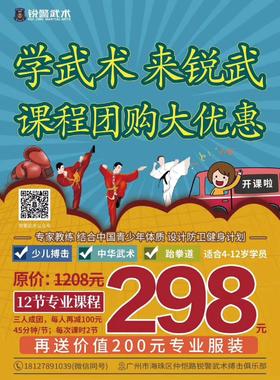 中华武术、跆拳道、少儿搏击12节专业课程