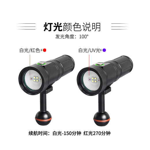 【装备】SUPE 专业潜水摄影补光灯 PV22/PV22UV 商品图2