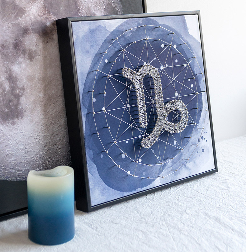 星座diy立体手工钉子绕线画材料包亲子手作生日礼物纱线画弦丝画