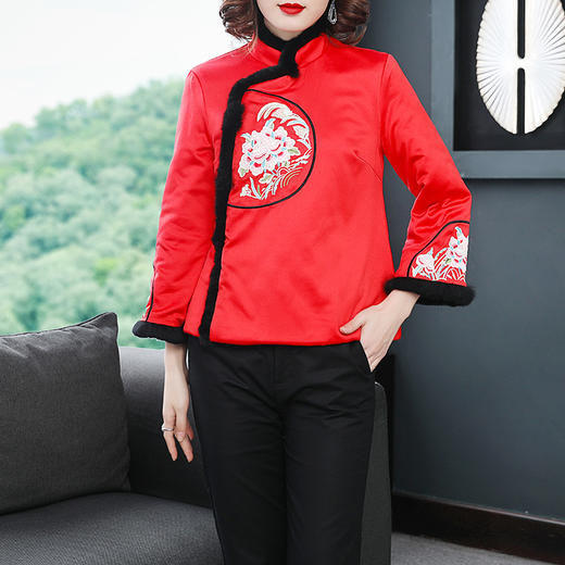 MWYG-9JC30286秋季新款雪花麻刺绣中年妈妈装礼服 商品图1